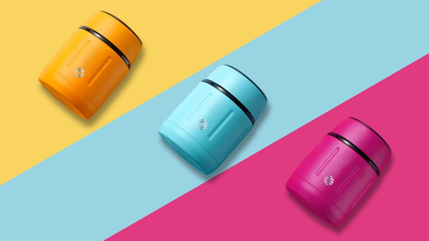lunch box isotherme thermos jaune bleu et rose