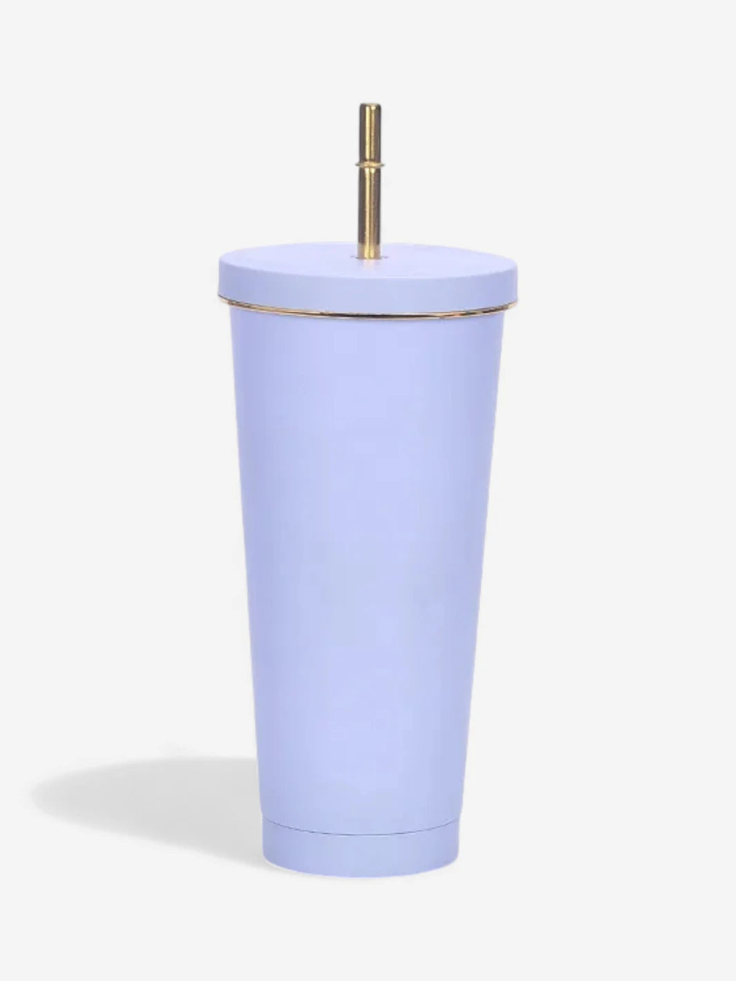 Gobelet de voyage coloré en inox 500 ml avec paille en or
