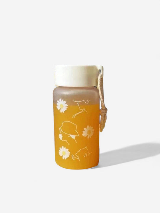 Gourde pour enfant de 500ml en plastique avec motif pâquerette