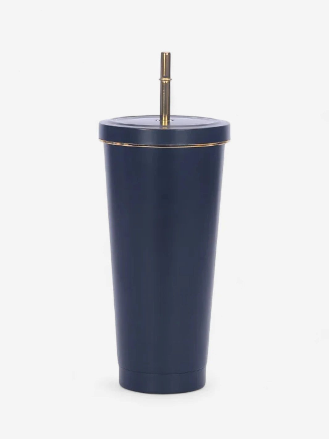 Gobelet de voyage coloré en inox 500 ml avec paille en or