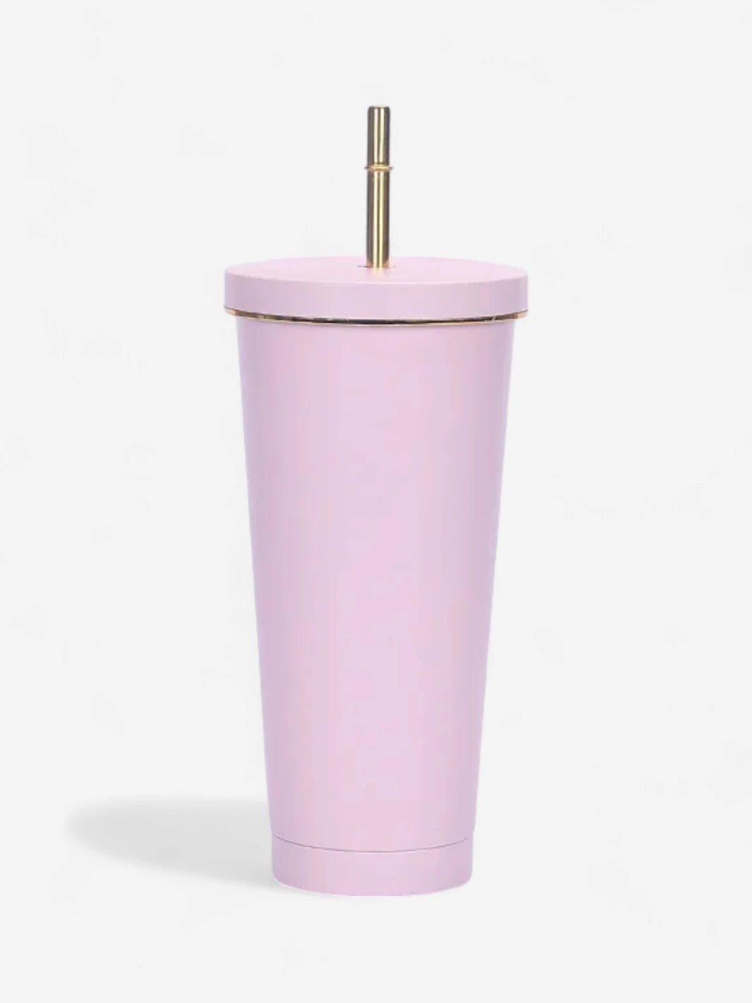 Gobelet de voyage coloré en inox 500 ml avec paille en or